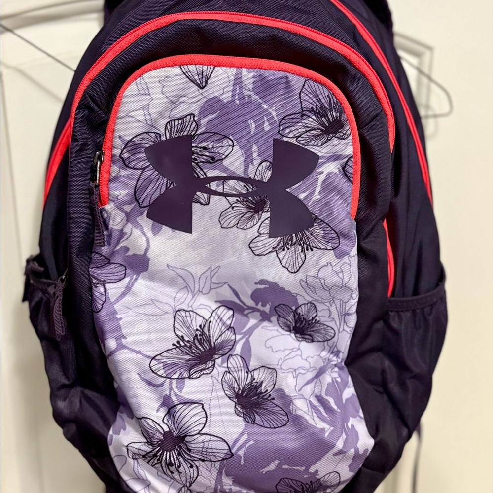 Under Armour Purple and Black Floral Backpack - Picture 3 of 10